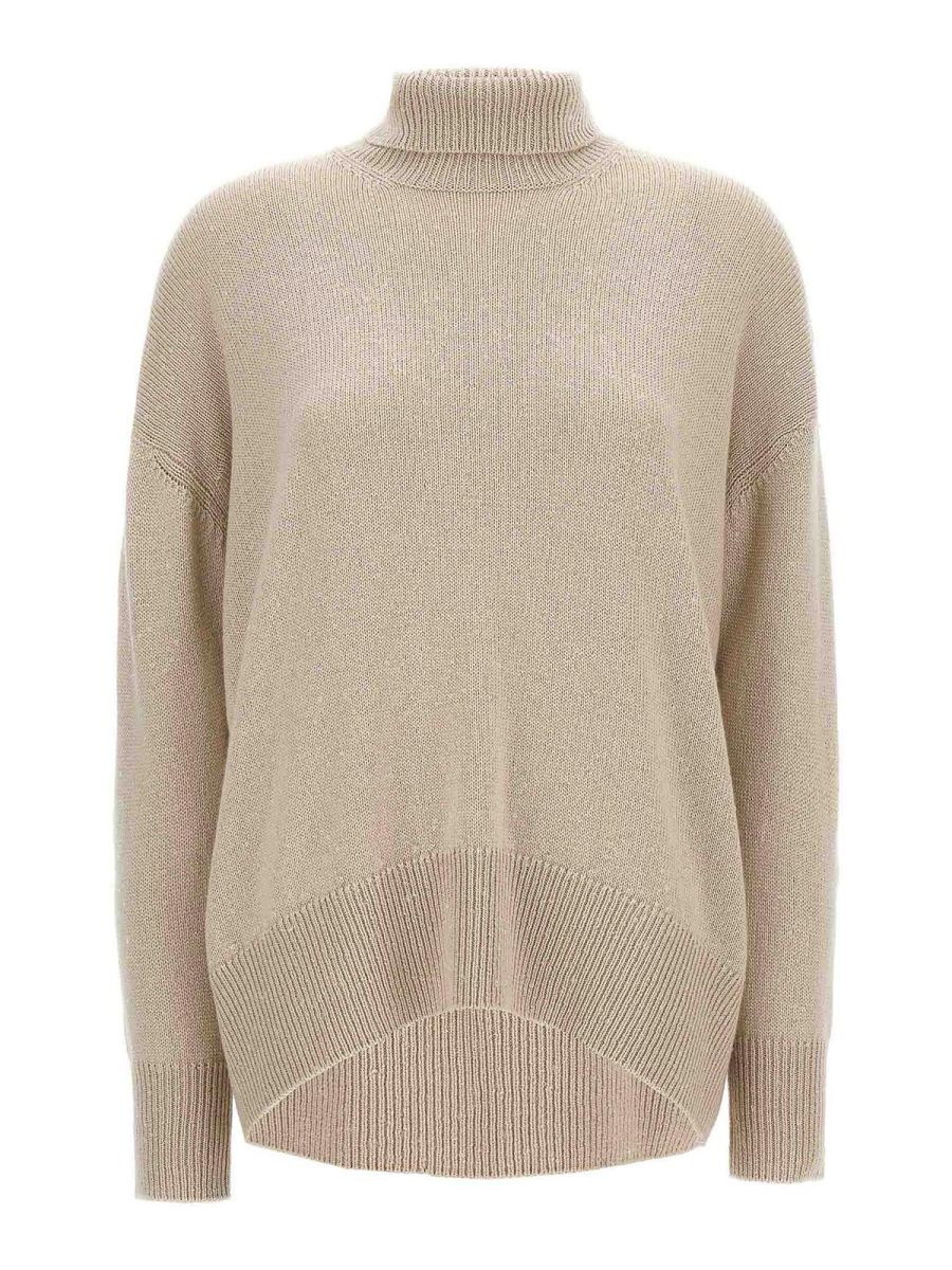 Brunello Cucinelli Pull Col Roulé - Beige
