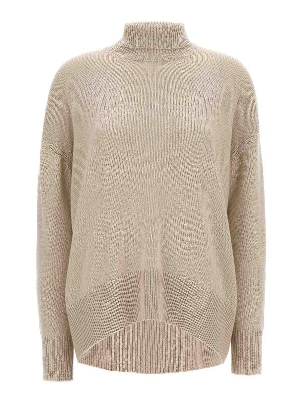 Brunello Cucinelli Pull Col Roulé - Beige
