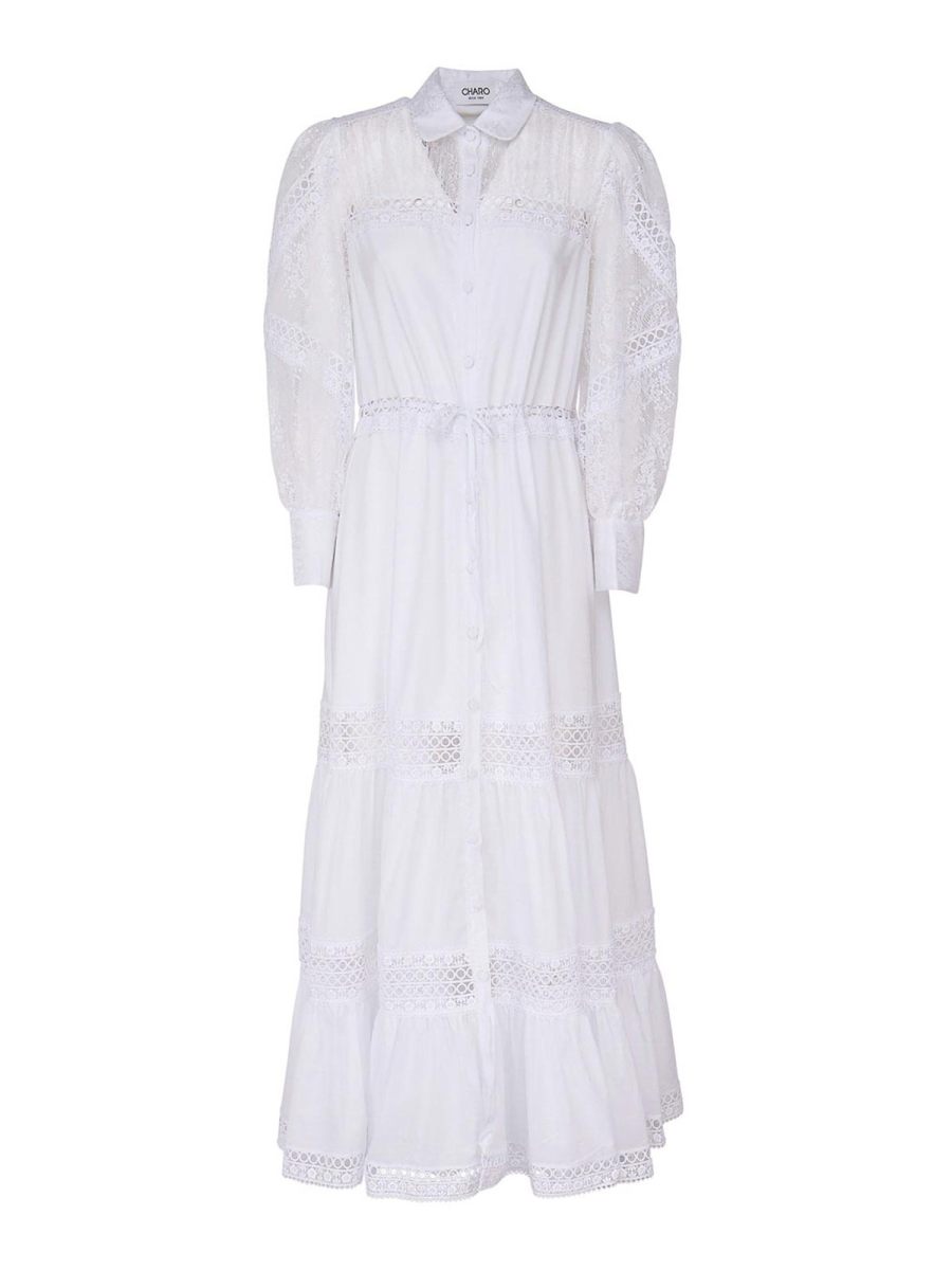 Charo Ruiz Maxi Robe - Blanc