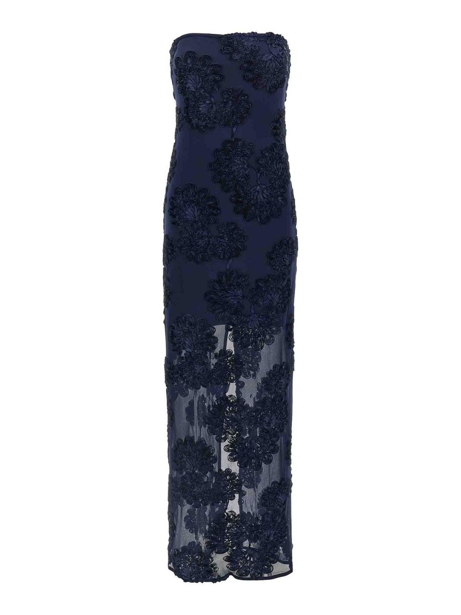 Rotate Birger Christensen Maxi Robe - Bleu