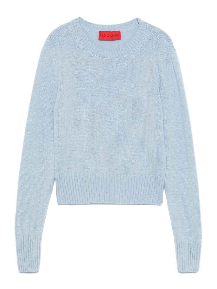 Wild Cashmere Pull Col Rond - Bleu Clair