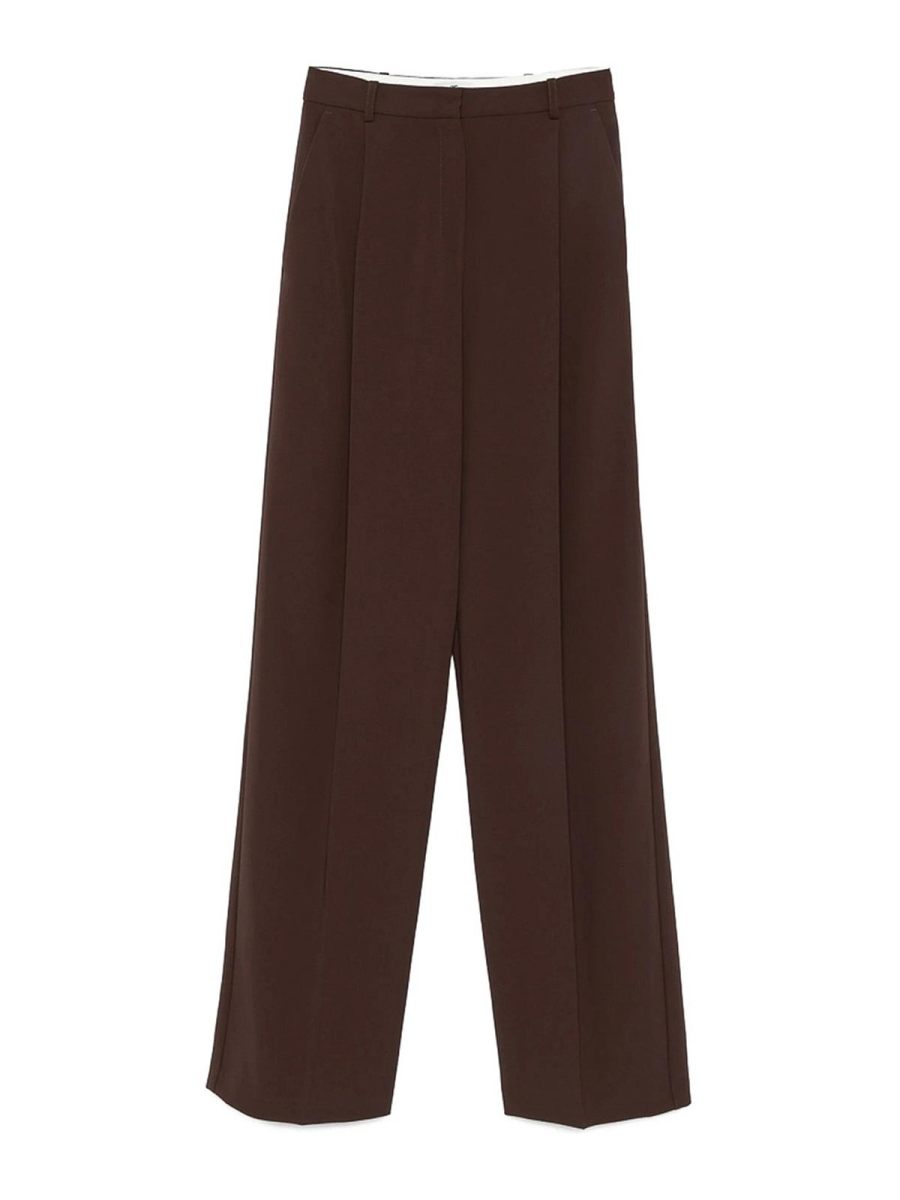 Elisabetta Franchi Pantalons Décontractés - Marron