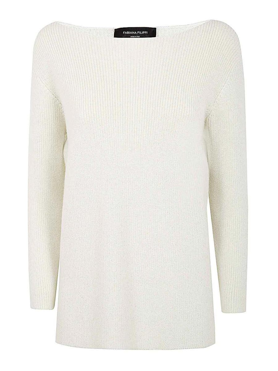 Fabiana Filippi Pull Col Rond - Blanc