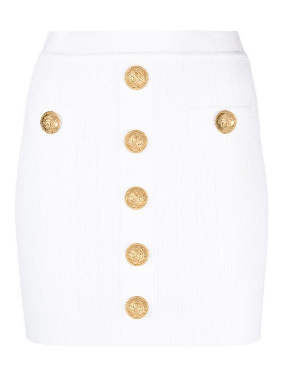 Balmain Jupe Midi - Blanc