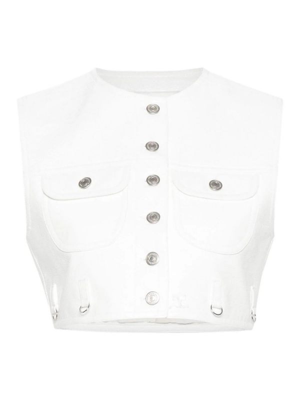 Courreges Manteau Court - Blanc