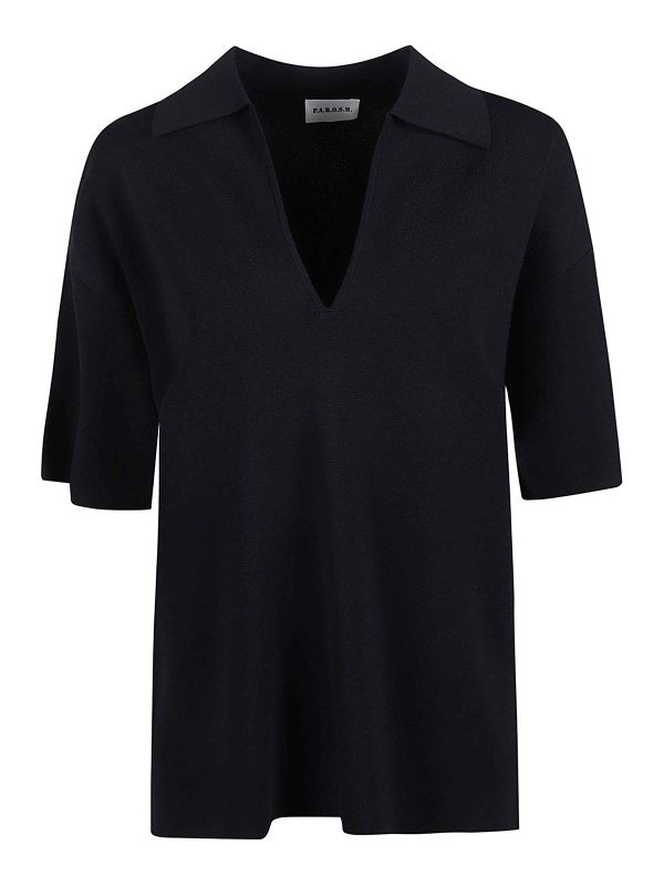 P. A.R. O.S. H. Pull Col Bateau - Bleu