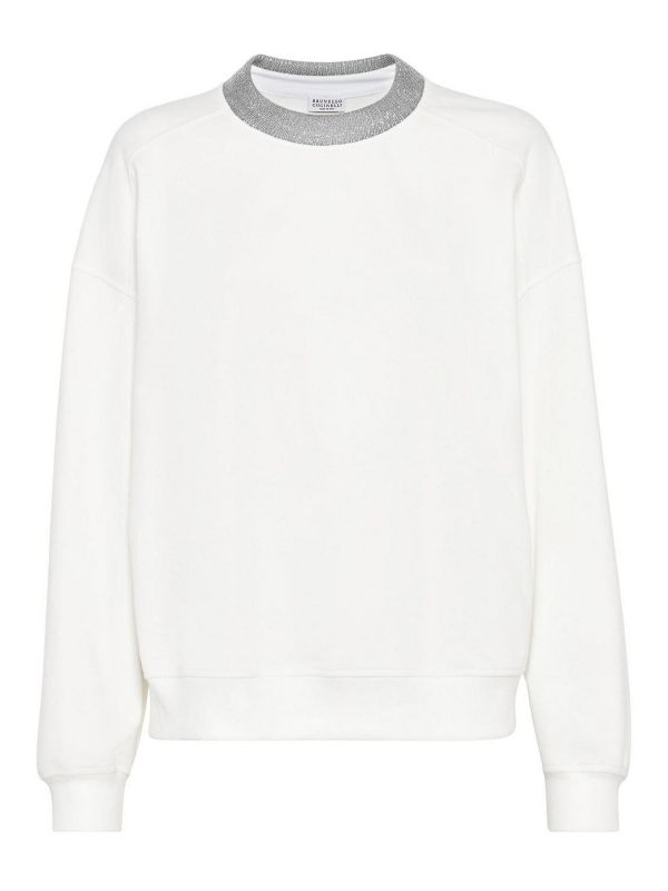 Brunello Cucinelli Pull Col Rond - Blanc