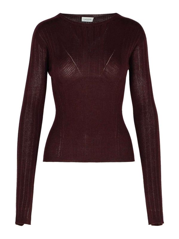 Lanvin Pull Col Rond - Rouge Brun