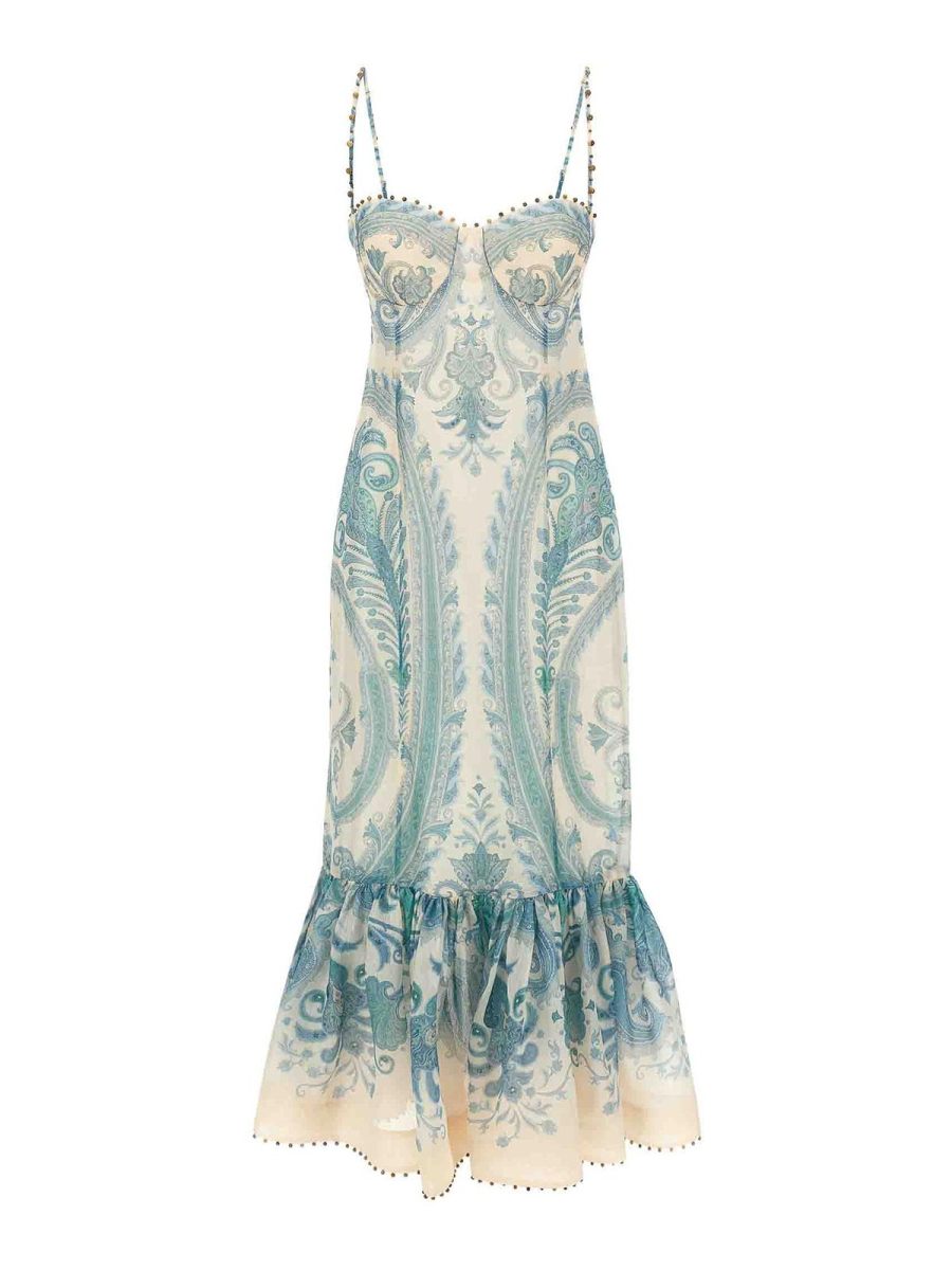 Zimmermann Robe Au Genou - Bleu Clair