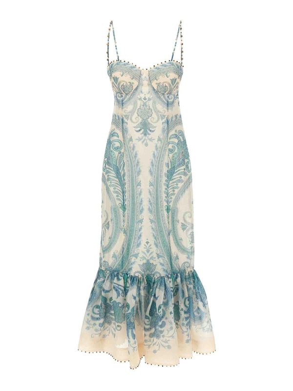 Zimmermann Robe Au Genou - Bleu Clair