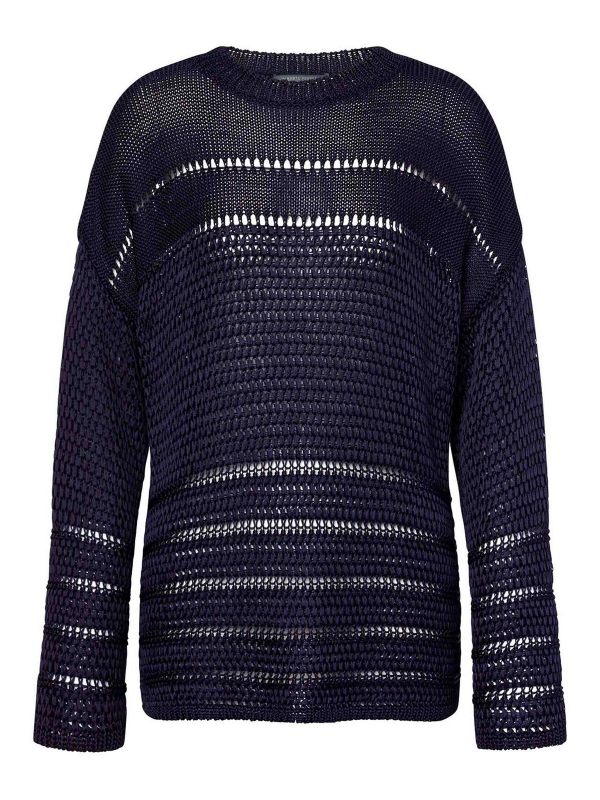 Alberta Ferretti Pull Col Rond - Bleu