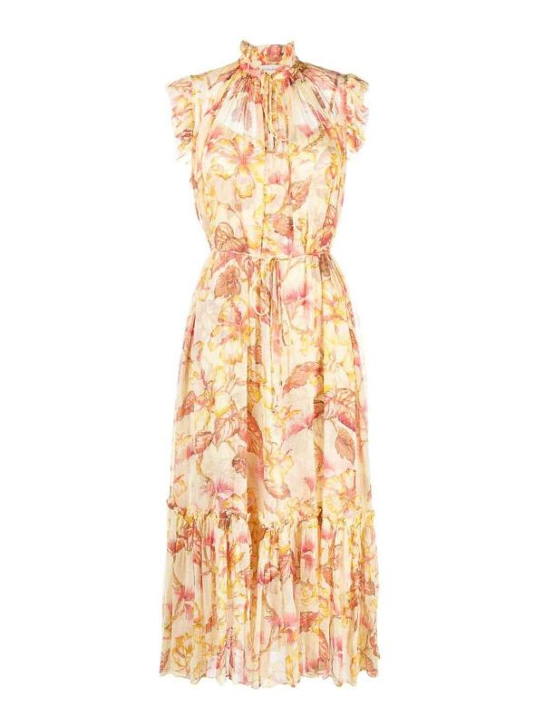 Zimmermann Robe Au Genou - Jaune