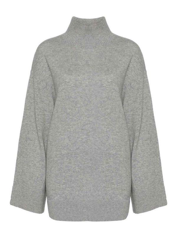 Elisabetta Franchi Pull Col Rond - Gris