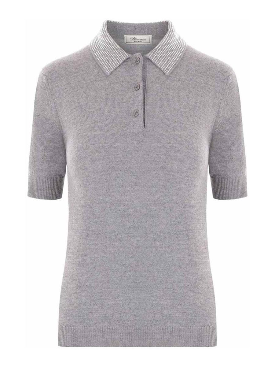Blumarine Pull Col Rond - Gris