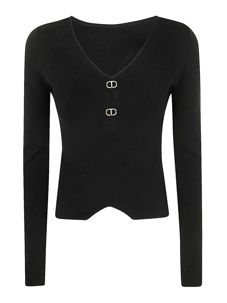 Twinset Pull Col Rond - Noir