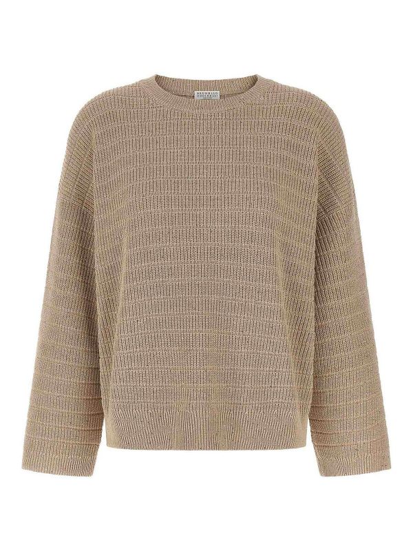 Brunello Cucinelli Pull Col Rond - Beige