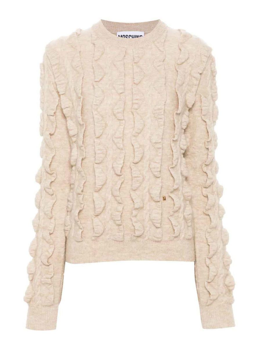 Moschino Pull Col Rond - Blanc