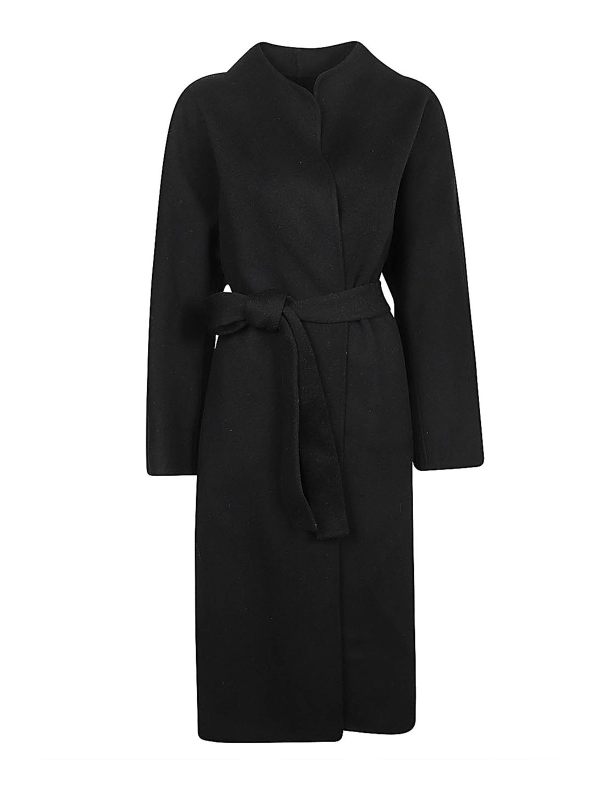 Sandbeige Manteau Court - Noir