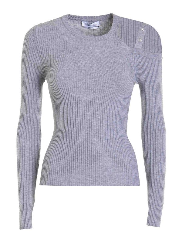 Blumarine Pull Col Rond - Gris