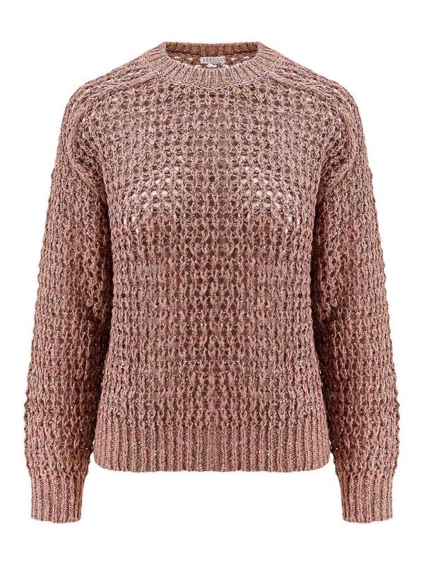 Brunello Cucinelli Pull Col Rond - Marron