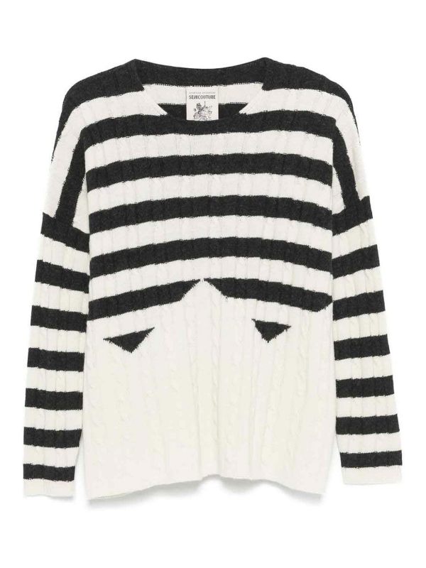 Semicouture Pull Col Rond - Blanc