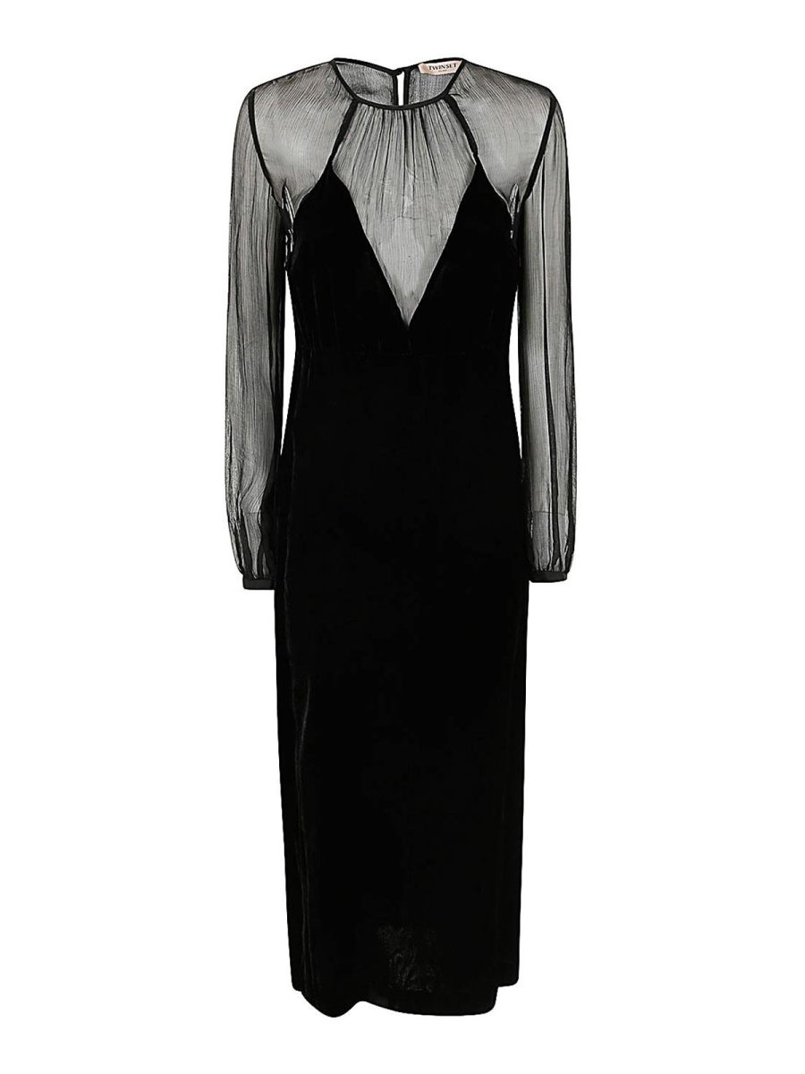 Twinset Robe Au Genou - Noir