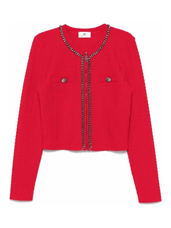 Elisabetta Franchi Pull Col Rond - Rouge