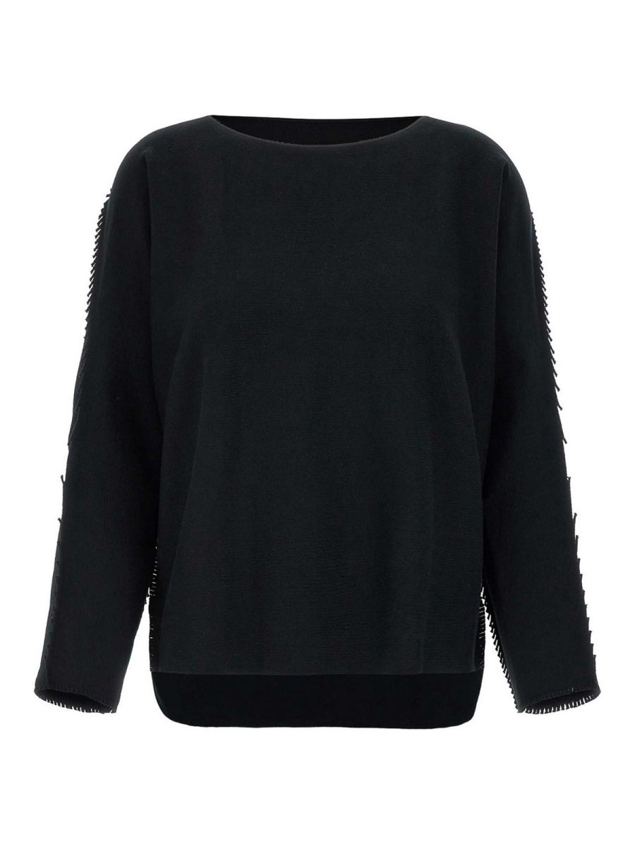 Pleats Please Issey Miyake Pull Col Rond - Noir