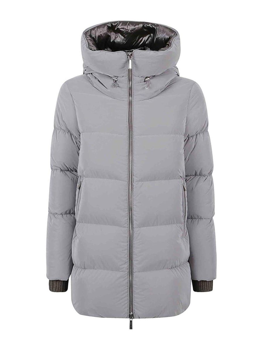 Moorer Manteau Au Genou - Argent