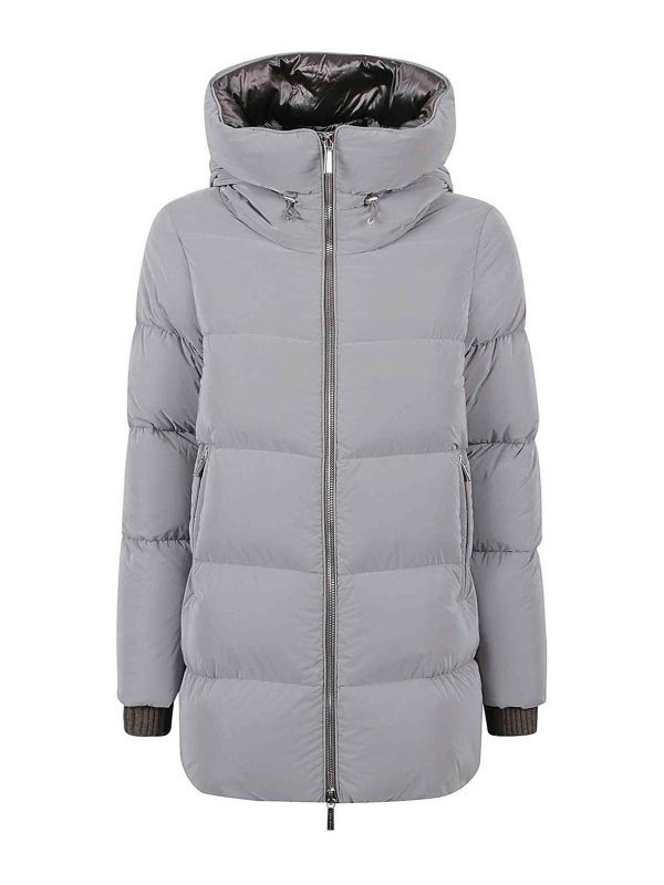 Moorer Manteau Au Genou - Argent