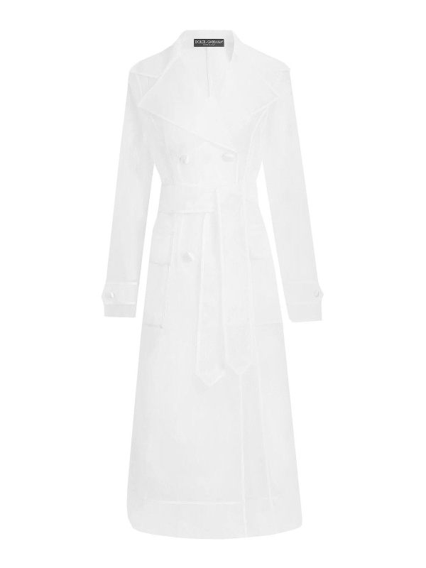 Dolce & Gabbana Manteau Au Genou - Blanc