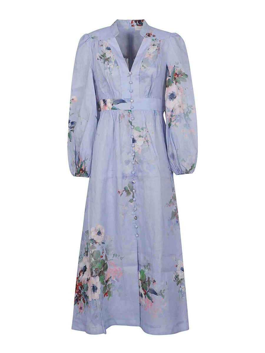 Zimmermann Robe Au Genou - Bleu