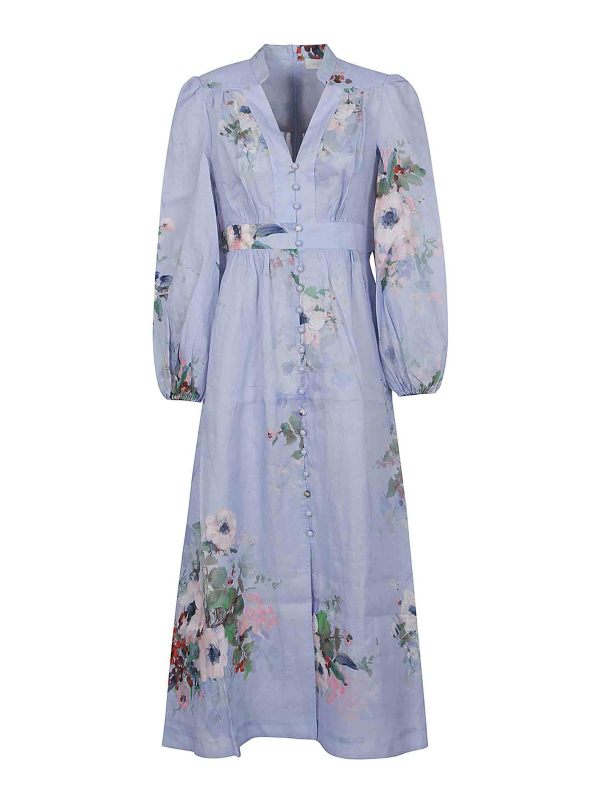 Zimmermann Robe Au Genou - Bleu