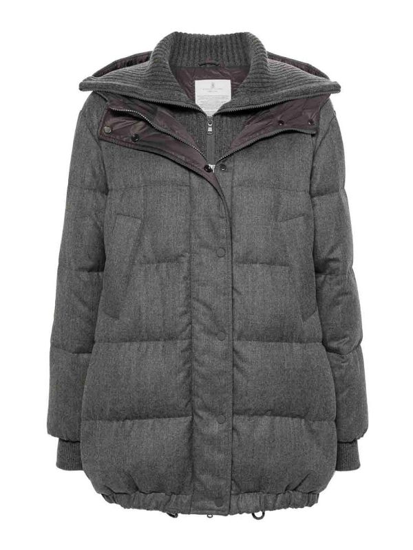 Brunello Cucinelli Blouson Rembourré - Gris