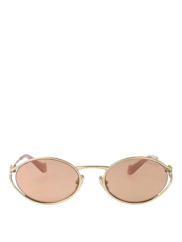 Miu Miu Lunettes De Soleil - Or