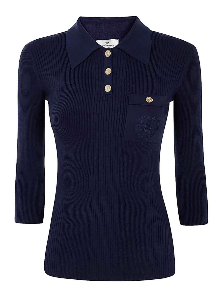 Elisabetta Franchi Pull Col Roulé - Bleu