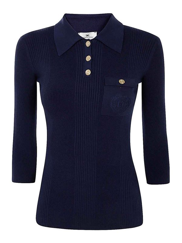 Elisabetta Franchi Pull Col Roulé - Bleu