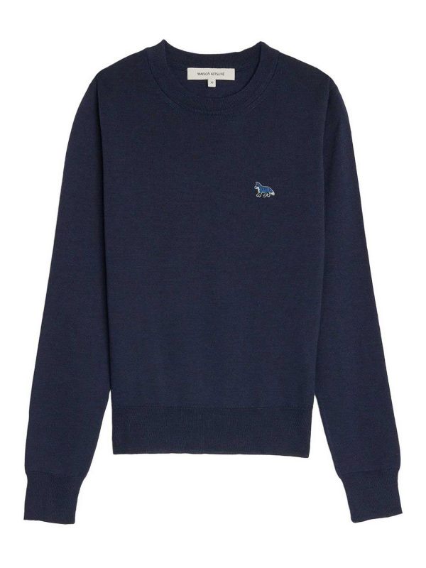 Maison Kitsuné Pull Col Rond - Bleu
