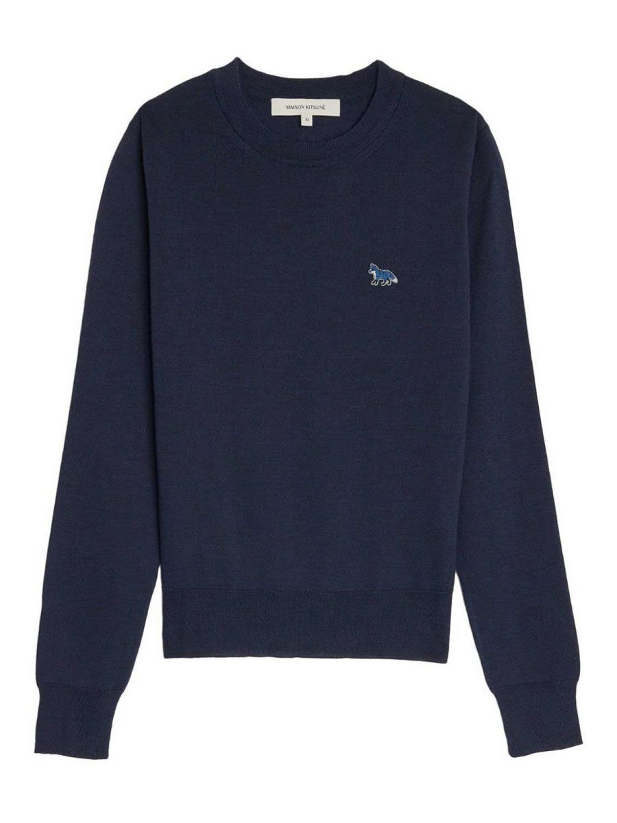 Maison Kitsuné Pull Col Rond - Bleu