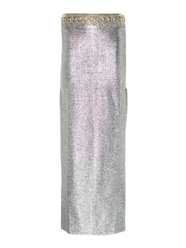 Paco Rabanne Jupe Longue - Argent