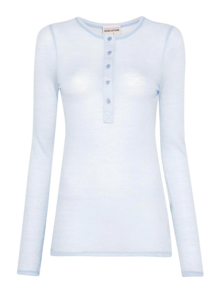 Semicouture Pull Col Rond - Bleu