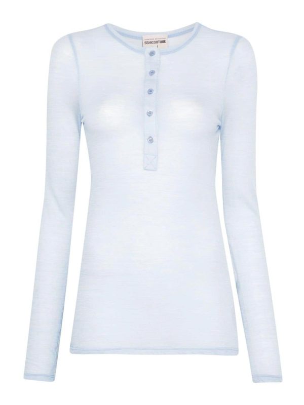 Semicouture Pull Col Rond - Bleu