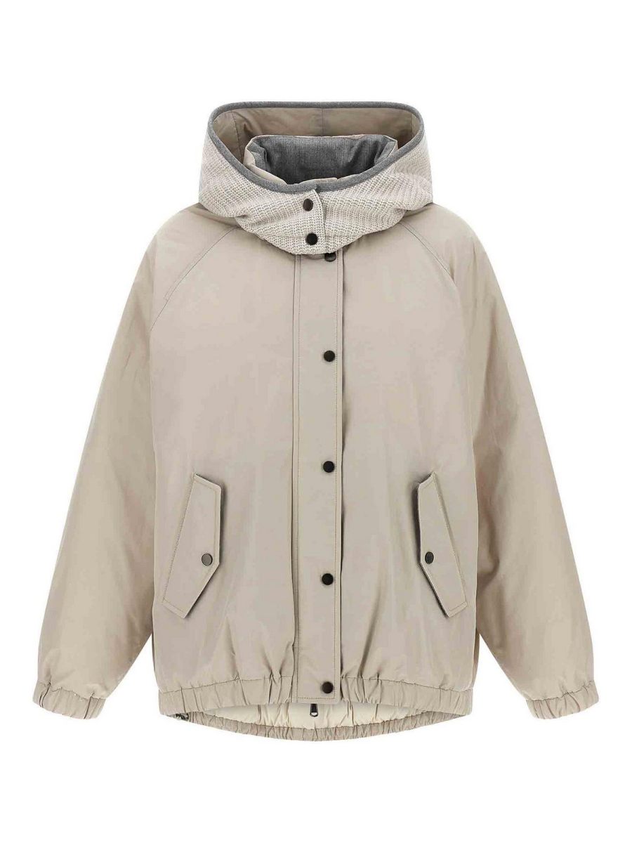 Brunello Cucinelli Blouson Rembourré - Gris