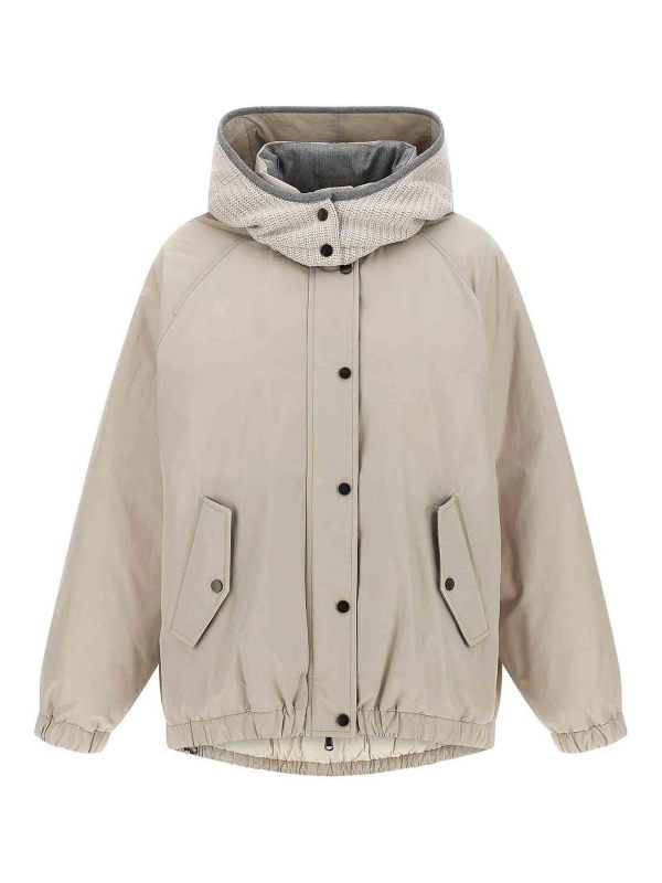 Brunello Cucinelli Blouson Rembourré - Gris