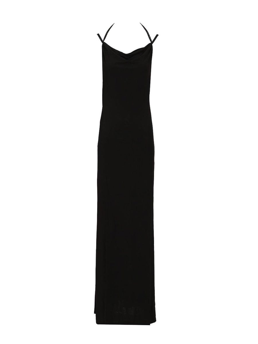 Marine Serre Maxi Robe - Noir