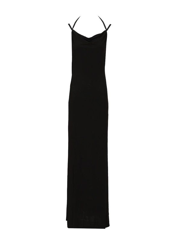 Marine Serre Maxi Robe - Noir