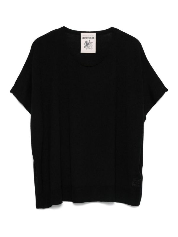 Semicouture Pull Col Rond - Noir