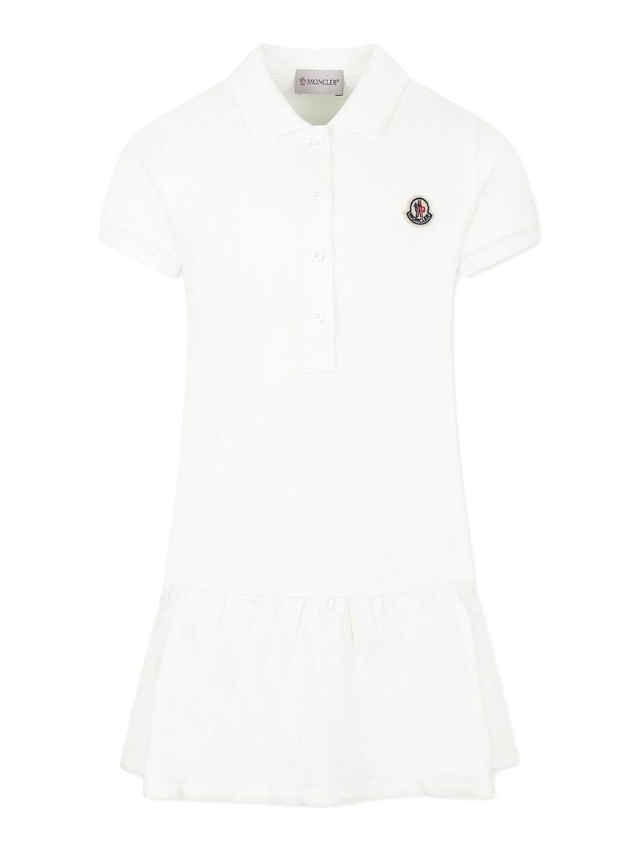 Moncler Jr Robe Au Genou - Blanc