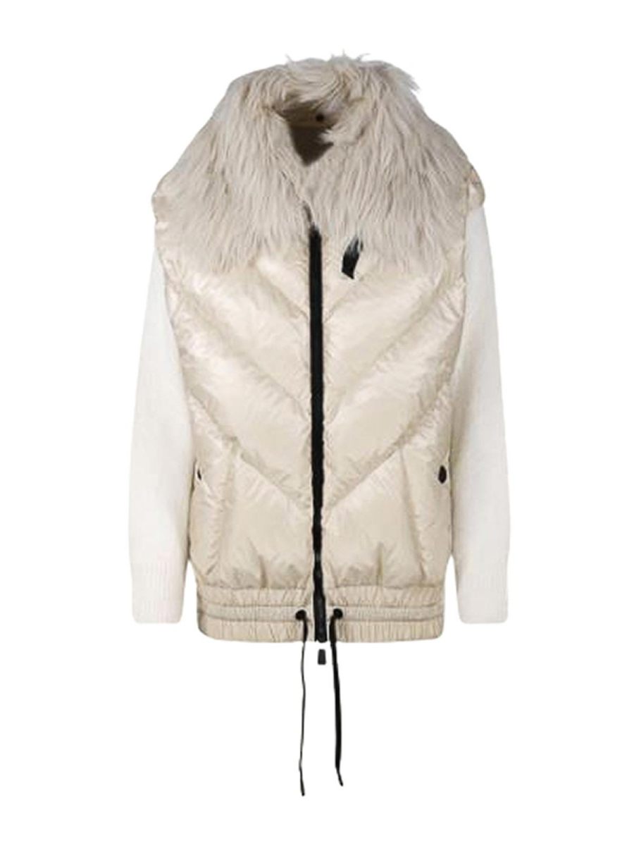 Moncler Pull Col Rond - Blanc