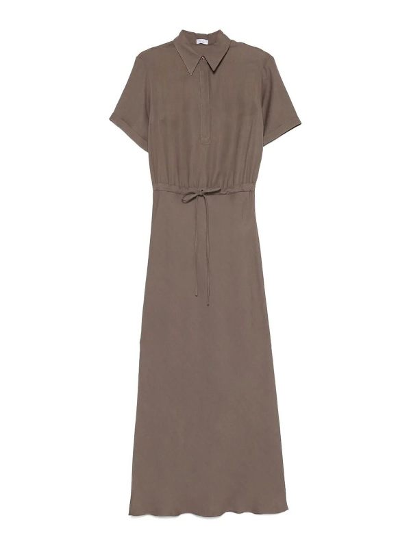 Brunello Cucinelli Robe Au Genou - Marron